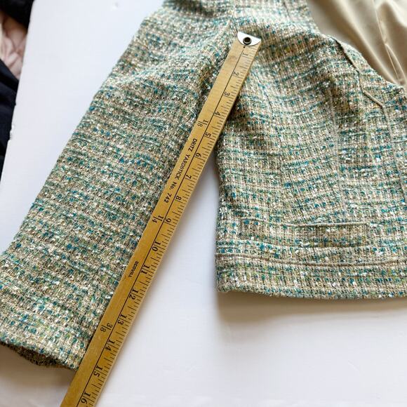 Ann Taylor Blazer Women’s 8 Metallic Tweed Cropped Jacket Workwear Career Office - Picture 12 of 13